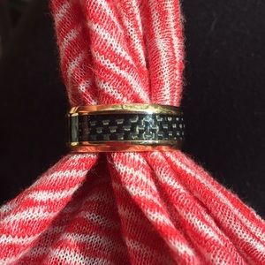 Simply Carbon Fiber Black/Gold Ring - unisex